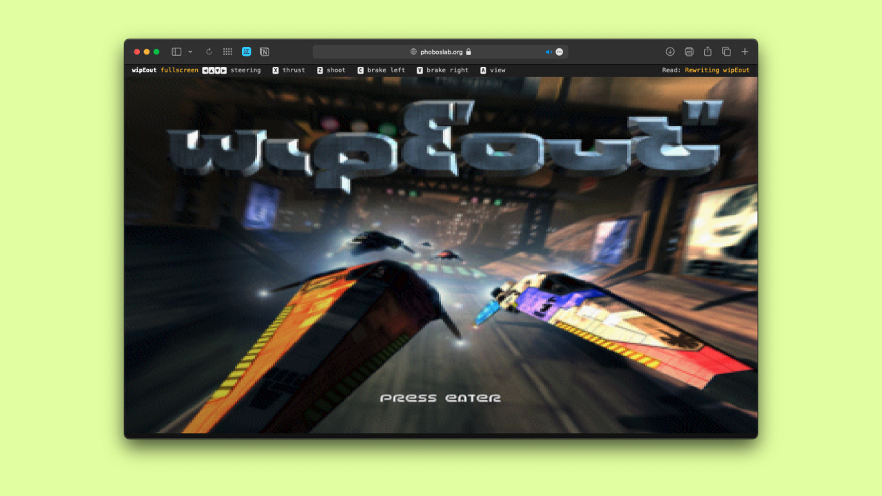 Read more about the article Разработчик выпустил браузерную версию классической игры Wipeout